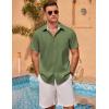 imageCOOFANDY Mens Linen Short Sleeve Button Down Shirts Casual Summer Beach Vacation ShirtsChive