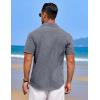 imageCOOFANDY Mens Linen Short Sleeve Button Down Shirts Casual Summer Beach Vacation ShirtsMedieval Blue