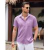 imageCOOFANDY Mens Linen Short Sleeve Button Down Shirts Casual Summer Beach Vacation ShirtsPurple Rose