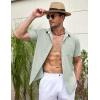 imageCOOFANDY Mens Linen Short Sleeve Button Down Shirts Casual Summer Beach Vacation ShirtsSea Foam