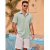imageCOOFANDY Mens Linen Short Sleeve Button Down Shirts Casual Summer Beach Vacation ShirtsSea Foam