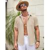 imageCOOFANDY Mens Linen Short Sleeve Button Down Shirts Casual Summer Beach Vacation ShirtsShortbread