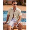 imageCOOFANDY Mens Linen Short Sleeve Button Down Shirts Casual Summer Beach Vacation ShirtsShortbread