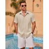 imageCOOFANDY Mens Linen Short Sleeve Button Down Shirts Casual Summer Beach Vacation ShirtsShortbread