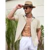 imageCOOFANDY Mens Linen Short Sleeve Button Down Shirts Casual Summer Beach Vacation ShirtsVanilla Ice