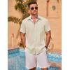 imageCOOFANDY Mens Linen Short Sleeve Button Down Shirts Casual Summer Beach Vacation ShirtsVanilla Ice