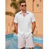 imageCOOFANDY Mens Linen Short Sleeve Button Down Shirts Casual Summer Beach Vacation ShirtsWhite