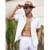 imageCOOFANDY Mens Linen Short Sleeve Button Down Shirts Casual Summer Beach Vacation ShirtsWhite