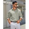imageCOOFANDY Mens Long Sleeve Button Down Shirts Casual Untucked Shirt Regular Fit Dress ShirtAlight Green