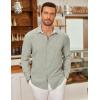 imageCOOFANDY Mens Long Sleeve Button Down Shirts Casual Untucked Shirt Regular Fit Dress ShirtAlight Green