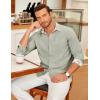 imageCOOFANDY Mens Long Sleeve Button Down Shirts Casual Untucked Shirt Regular Fit Dress ShirtAlight Green
