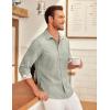 imageCOOFANDY Mens Long Sleeve Button Down Shirts Casual Untucked Shirt Regular Fit Dress ShirtAlight Green