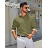 imageCOOFANDY Mens Long Sleeve Button Down Shirts Casual Untucked Shirt Regular Fit Dress ShirtArmy Green