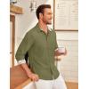 imageCOOFANDY Mens Long Sleeve Button Down Shirts Casual Untucked Shirt Regular Fit Dress ShirtArmy Green