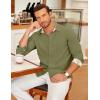 imageCOOFANDY Mens Long Sleeve Button Down Shirts Casual Untucked Shirt Regular Fit Dress ShirtArmy Green