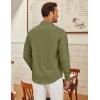 imageCOOFANDY Mens Long Sleeve Button Down Shirts Casual Untucked Shirt Regular Fit Dress ShirtArmy Green