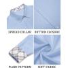 imageCOOFANDY Mens Long Sleeve Button Down Shirts Casual Untucked Shirt Regular Fit Dress ShirtClear Blue