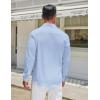 imageCOOFANDY Mens Long Sleeve Button Down Shirts Casual Untucked Shirt Regular Fit Dress ShirtClear Blue