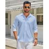 imageCOOFANDY Mens Long Sleeve Button Down Shirts Casual Untucked Shirt Regular Fit Dress ShirtClear Blue