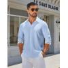 imageCOOFANDY Mens Long Sleeve Button Down Shirts Casual Untucked Shirt Regular Fit Dress ShirtClear Blue