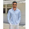 imageCOOFANDY Mens Long Sleeve Button Down Shirts Casual Untucked Shirt Regular Fit Dress ShirtClear Blue