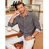imageCOOFANDY Mens Long Sleeve Button Down Shirts Casual Untucked Shirt Regular Fit Dress ShirtDark Grey