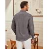 imageCOOFANDY Mens Long Sleeve Button Down Shirts Casual Untucked Shirt Regular Fit Dress ShirtDark Grey