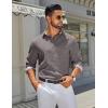 imageCOOFANDY Mens Long Sleeve Button Down Shirts Casual Untucked Shirt Regular Fit Dress ShirtDark Grey