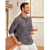 imageCOOFANDY Mens Long Sleeve Button Down Shirts Casual Untucked Shirt Regular Fit Dress ShirtDark Grey