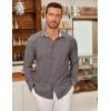 imageCOOFANDY Mens Long Sleeve Button Down Shirts Casual Untucked Shirt Regular Fit Dress ShirtDark Grey