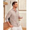 imageCOOFANDY Mens Long Sleeve Button Down Shirts Casual Untucked Shirt Regular Fit Dress ShirtKhaki