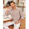 imageCOOFANDY Mens Long Sleeve Button Down Shirts Casual Untucked Shirt Regular Fit Dress ShirtKhaki