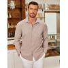 imageCOOFANDY Mens Long Sleeve Button Down Shirts Casual Untucked Shirt Regular Fit Dress ShirtKhaki