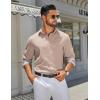 imageCOOFANDY Mens Long Sleeve Button Down Shirts Casual Untucked Shirt Regular Fit Dress ShirtKhaki