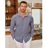imageCOOFANDY Mens Long Sleeve Button Down Shirts Casual Untucked Shirt Regular Fit Dress ShirtNavy Blue