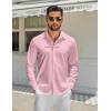 imageCOOFANDY Mens Long Sleeve Button Down Shirts Casual Untucked Shirt Regular Fit Dress ShirtPink