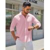 imageCOOFANDY Mens Long Sleeve Button Down Shirts Casual Untucked Shirt Regular Fit Dress ShirtPink