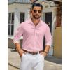 imageCOOFANDY Mens Long Sleeve Button Down Shirts Casual Untucked Shirt Regular Fit Dress ShirtPink