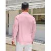 imageCOOFANDY Mens Long Sleeve Button Down Shirts Casual Untucked Shirt Regular Fit Dress ShirtPink