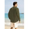 imageCOOFANDY Mens Long Sleeve Cotton Linen Shirt Beach Button Down Shirts Casual Button Up Shirt Summer Yoga Tops with PocketArmy Green