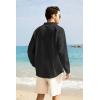 imageCOOFANDY Mens Long Sleeve Cotton Linen Shirt Beach Button Down Shirts Casual Button Up Shirt Summer Yoga Tops with PocketBlack