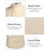 imageCOOFANDY Mens Long Sleeve Cotton Linen Shirt Beach Button Down Shirts Casual Button Up Shirt Summer Yoga Tops with PocketKhaki
