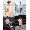 imageCOOFANDY Mens Long Sleeve Cotton Linen Shirt Beach Button Down Shirts Casual Button Up Shirt Summer Yoga Tops with PocketWhite