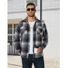 imageCOOFANDY Mens Long Sleeve Flannel Shirts Fashion Plaid Jacket Casual Button Down Shirt with PocketsBlack