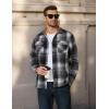 imageCOOFANDY Mens Long Sleeve Flannel Shirts Fashion Plaid Jacket Casual Button Down Shirt with PocketsBlack