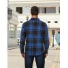 imageCOOFANDY Mens Long Sleeve Flannel Shirts Fashion Plaid Jacket Casual Button Down Shirt with PocketsBlack Blue