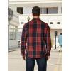 imageCOOFANDY Mens Long Sleeve Flannel Shirts Fashion Plaid Jacket Casual Button Down Shirt with PocketsBlack Red