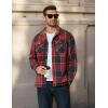 imageCOOFANDY Mens Long Sleeve Flannel Shirts Fashion Plaid Jacket Casual Button Down Shirt with PocketsBlack Red