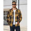 imageCOOFANDY Mens Long Sleeve Flannel Shirts Fashion Plaid Jacket Casual Button Down Shirt with PocketsBlack Yellow