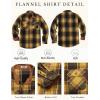 imageCOOFANDY Mens Long Sleeve Flannel Shirts Fashion Plaid Jacket Casual Button Down Shirt with PocketsBlack Yellow